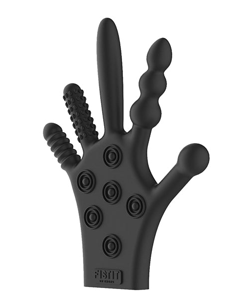 Shots Fistit Silicone Stimulation Glove - Black - GreatEagleInc