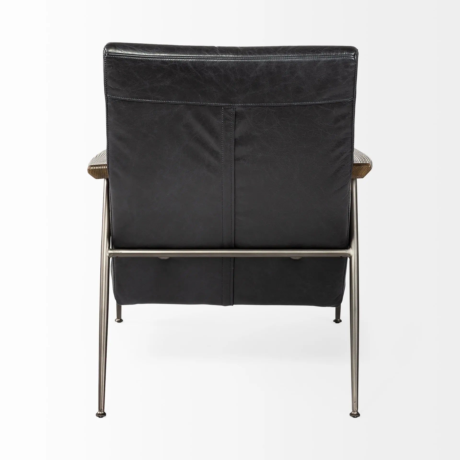37" Black And Brown Faux Leather Lounge Chair Homeroots Living Room