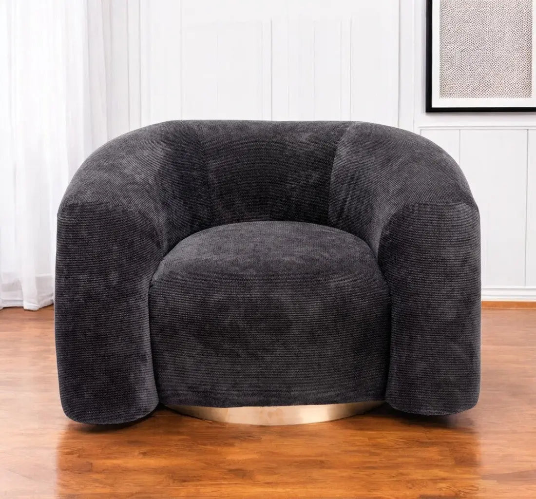 37" Black And Gold Faux Shearling And Upholstered Arm Chair Homeroots Living Room