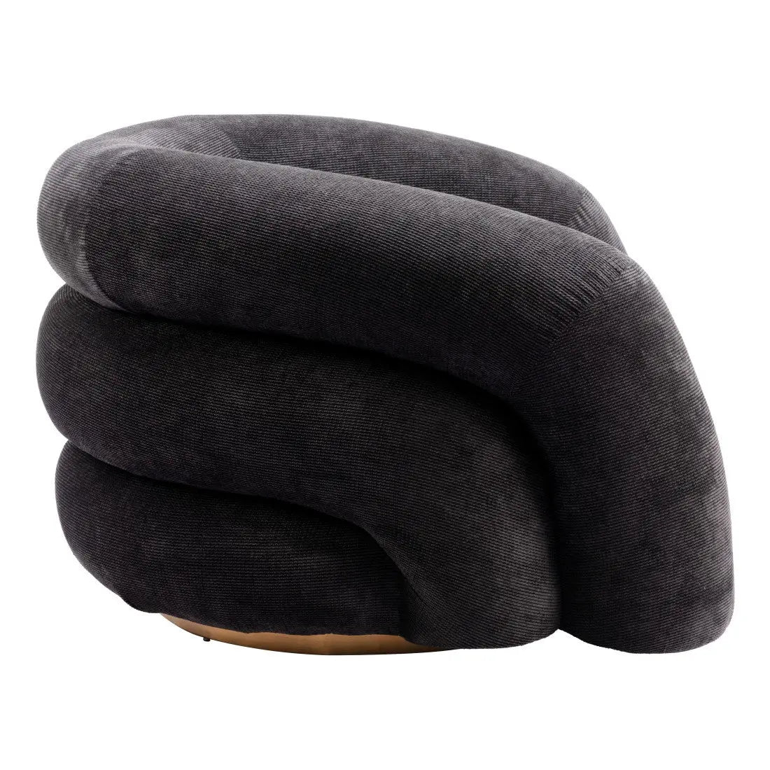 37" Black And Gold Faux Shearling And Upholstered Arm Chair Homeroots Living Room