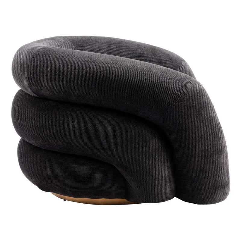 37" Black And Gold Faux Shearling And Upholstered Arm Chair Homeroots Living Room