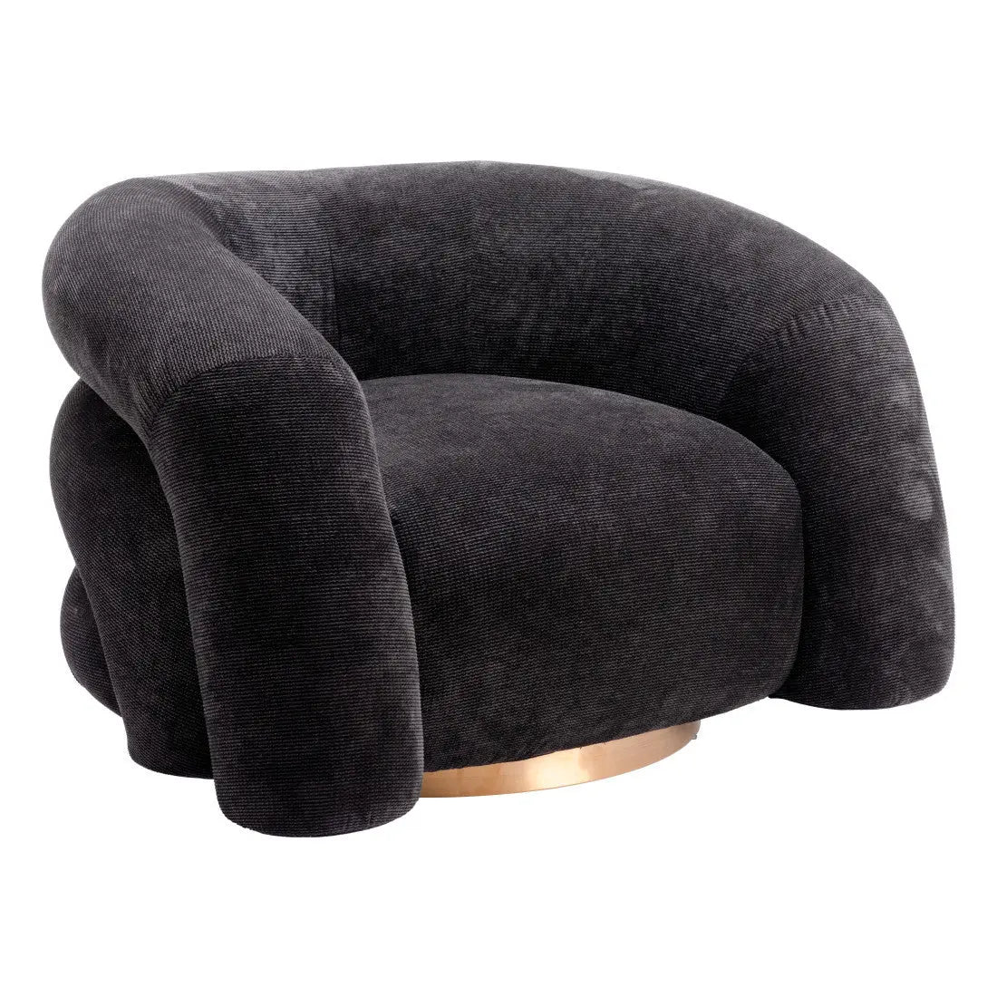 37" Black And Gold Faux Shearling And Upholstered Arm Chair Homeroots Living Room