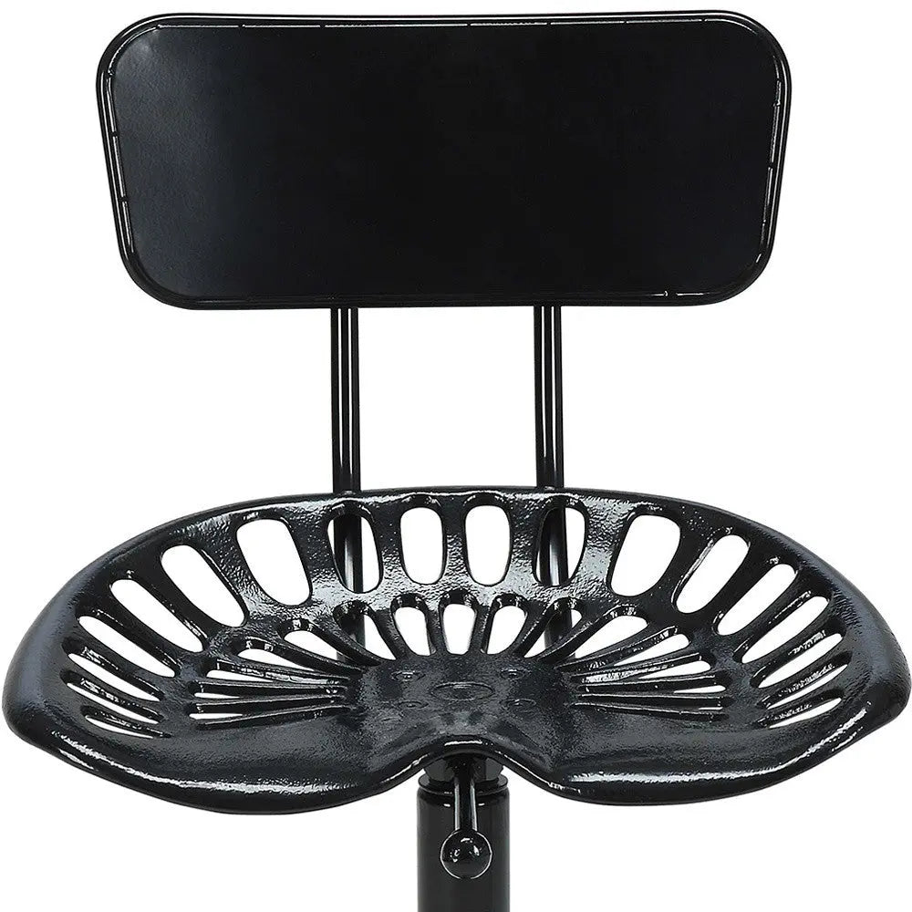 37" Black Iron Low Back Bar Height Bar Chair Homeroots Living Room
