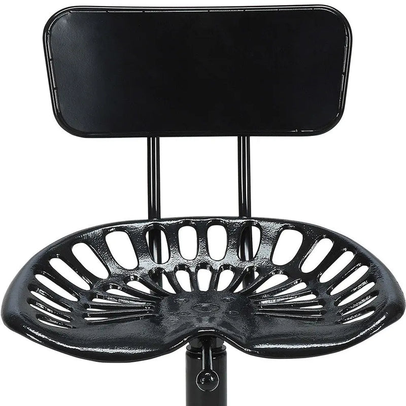 37" Black Iron Low Back Bar Height Bar Chair Homeroots Living Room