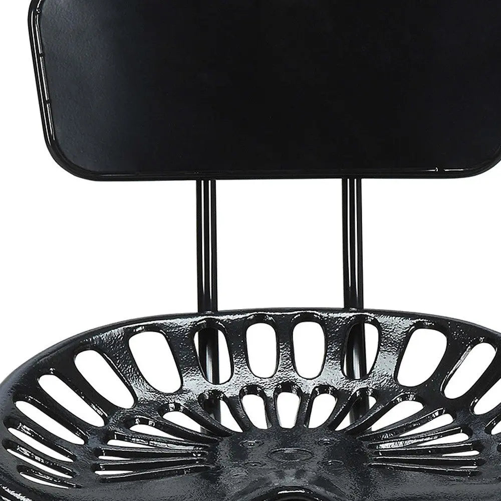 37" Black Iron Low Back Bar Height Bar Chair Homeroots Living Room