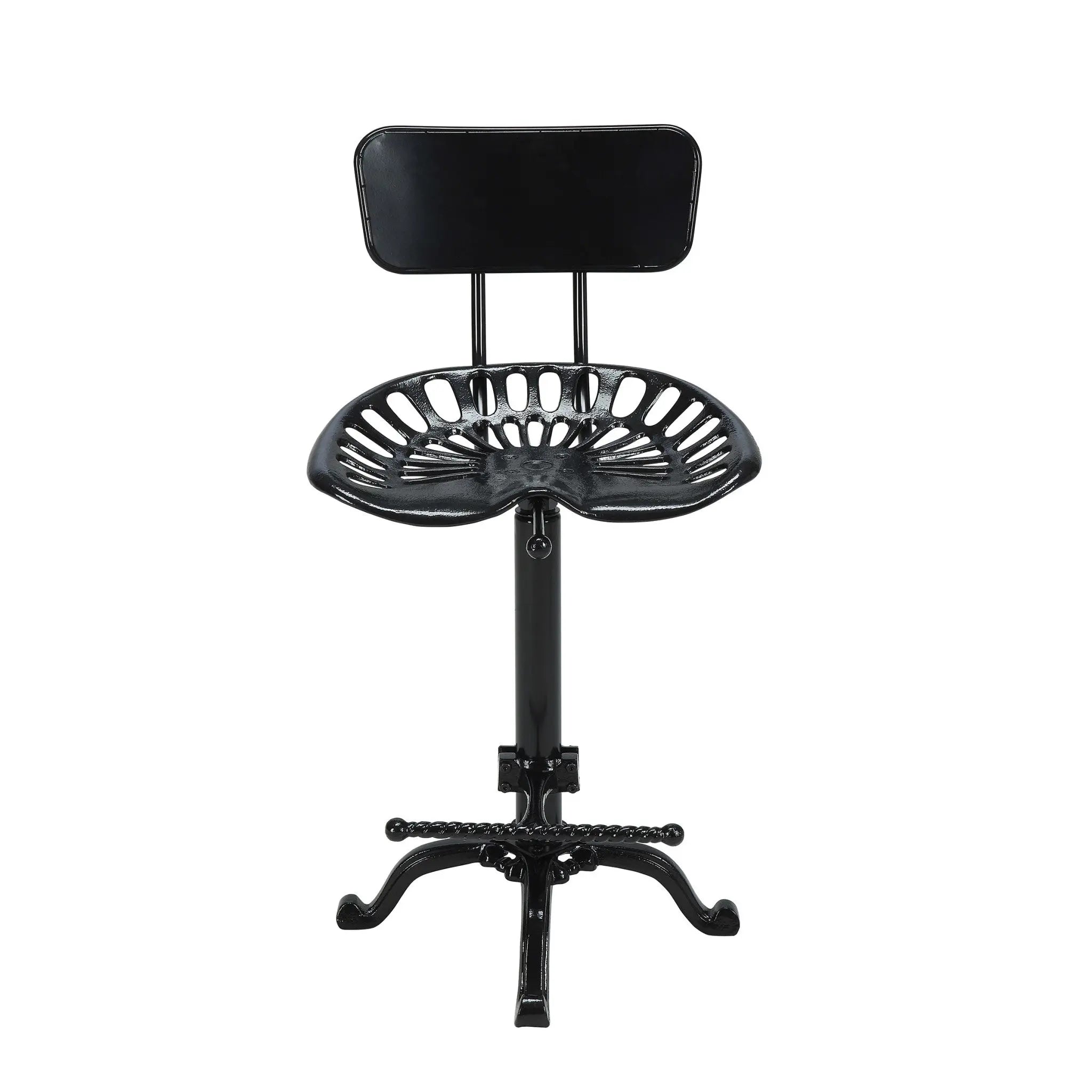 37" Black Iron Low Back Bar Height Bar Chair Homeroots Living Room