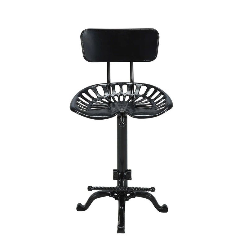 37" Black Iron Low Back Bar Height Bar Chair Homeroots Living Room