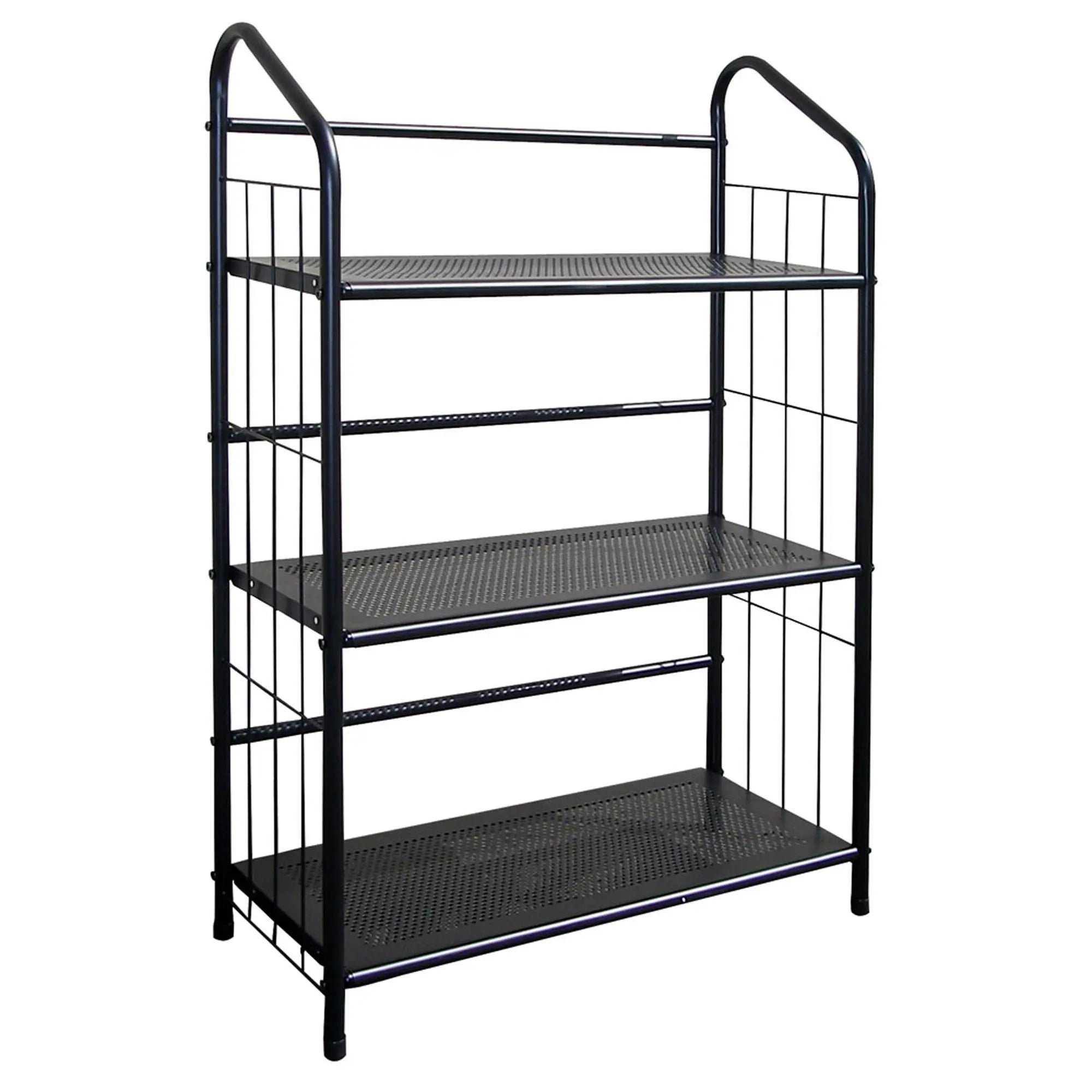 37" Black Metal Three Tier Bookcase Homeroots Office