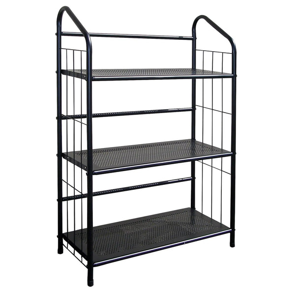 37" Black Metal Three Tier Bookcase Homeroots Office