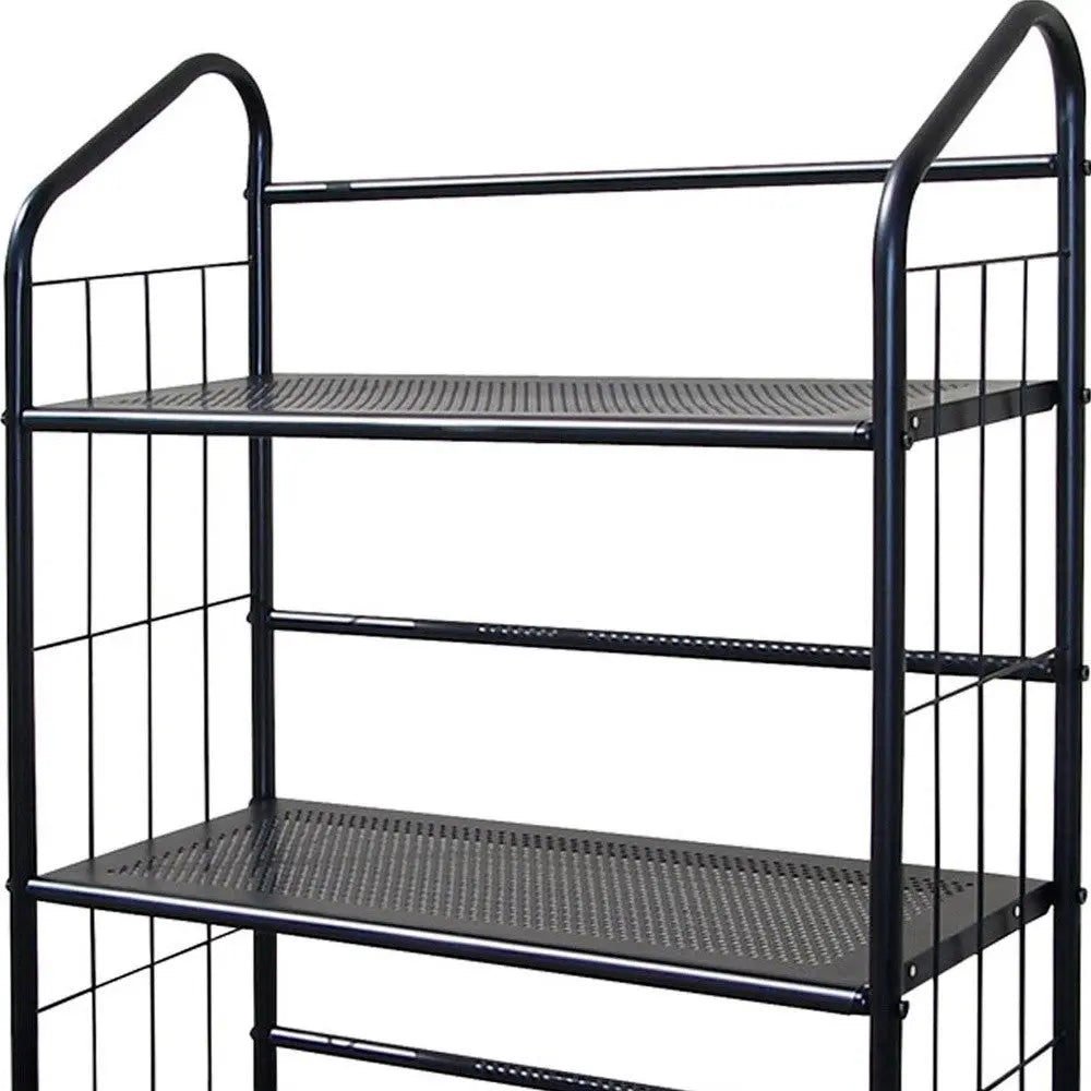 37" Black Metal Three Tier Bookcase Homeroots Office