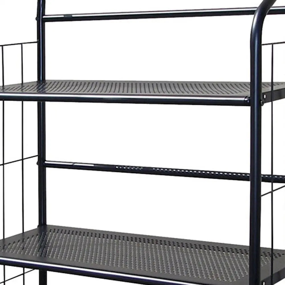 37" Black Metal Three Tier Bookcase Homeroots Office