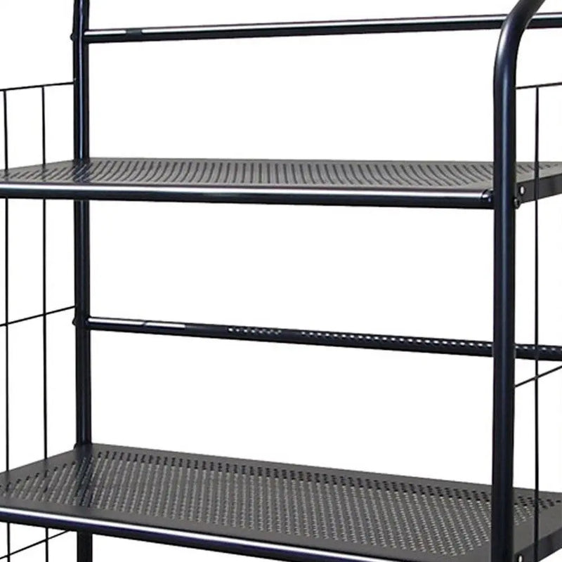 37" Black Metal Three Tier Bookcase Homeroots Office