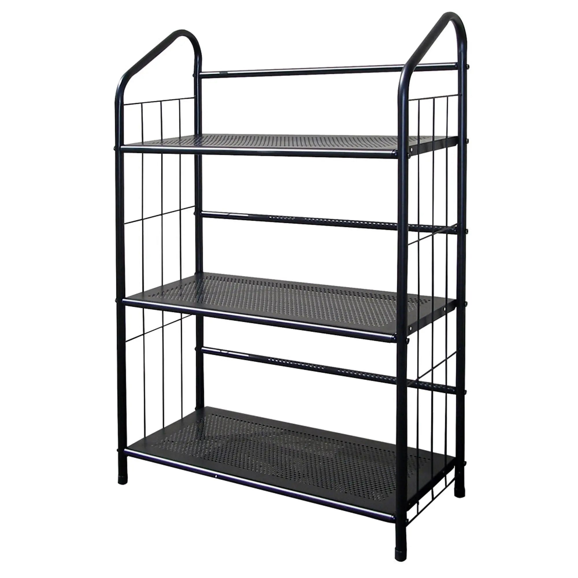 37" Black Metal Three Tier Bookcase Homeroots Office