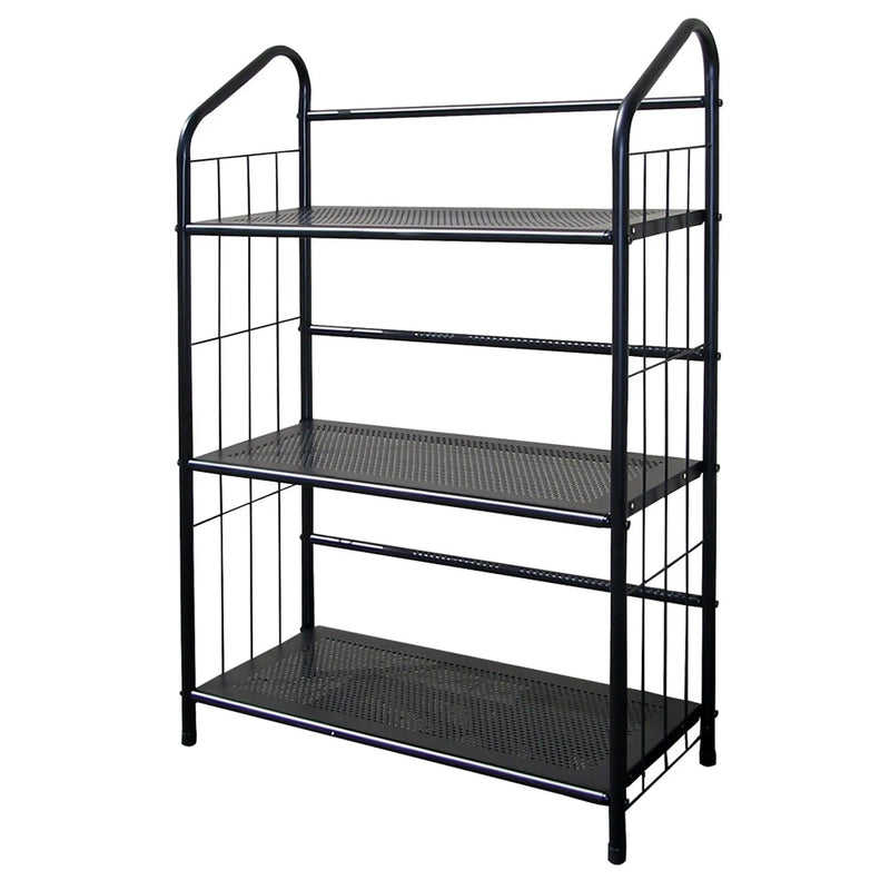 37" Black Metal Three Tier Bookcase Homeroots Office
