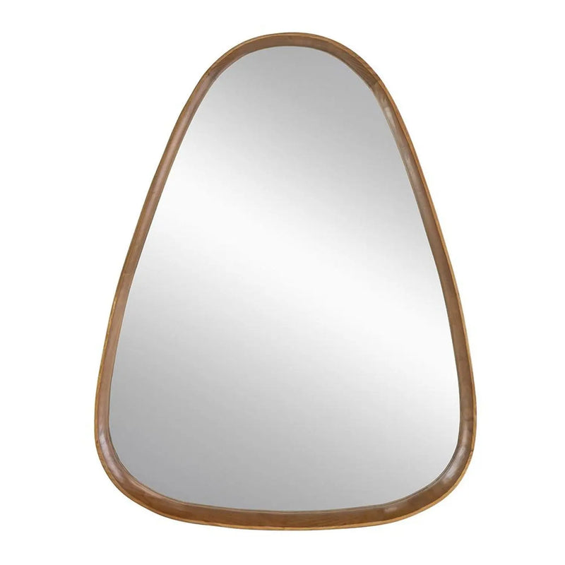 37" Brown Abstract Wood Framed Accent Mirror Homeroots Bed & Bath