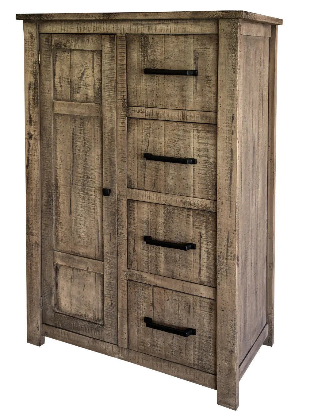 37" Brown Solid Wood Four Drawer Chest - GreatEagleInc