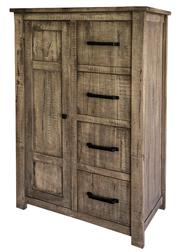 37" Brown Solid Wood Four Drawer Chest - GreatEagleInc