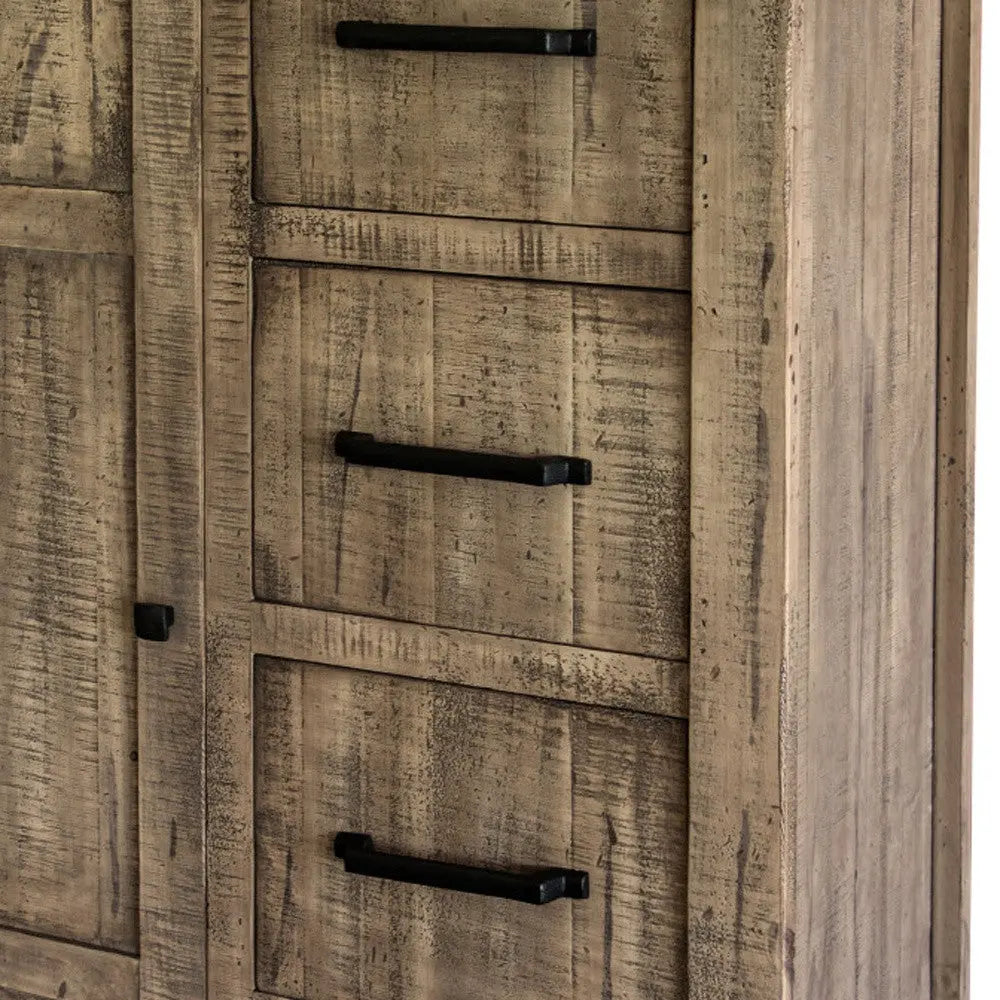 37" Brown Solid Wood Four Drawer Chest - GreatEagleInc