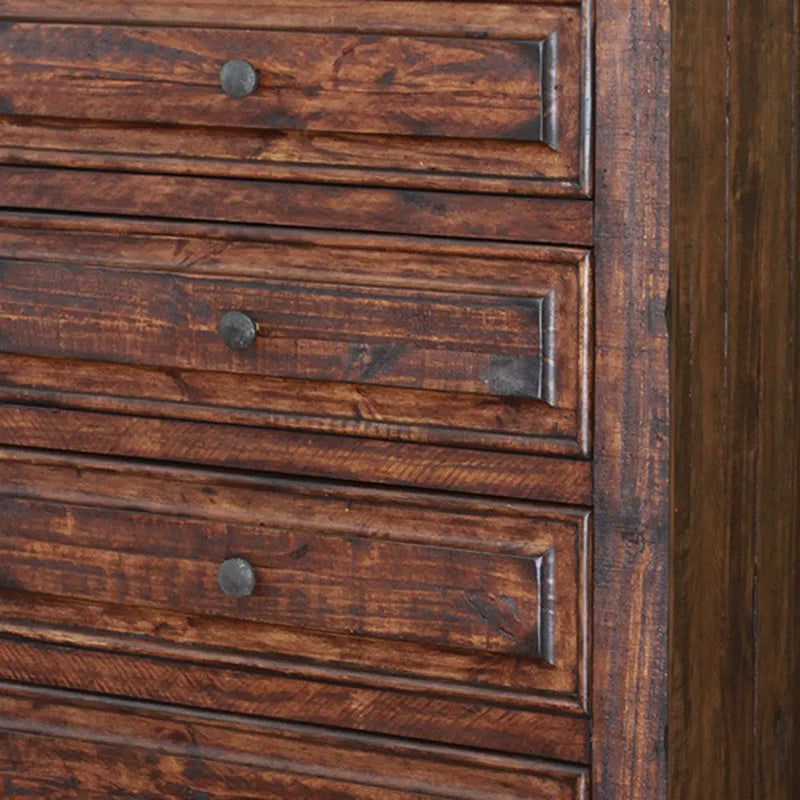 37" Chocolate Solid Wood Five Drawer Chest - GreatEagleInc