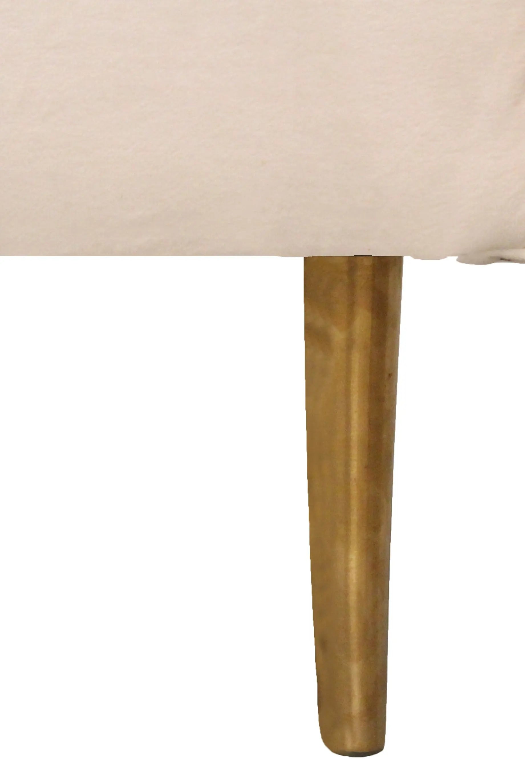 37" Ivory Velvet And Gold Solid Color Lounge Chair Homeroots Living Room