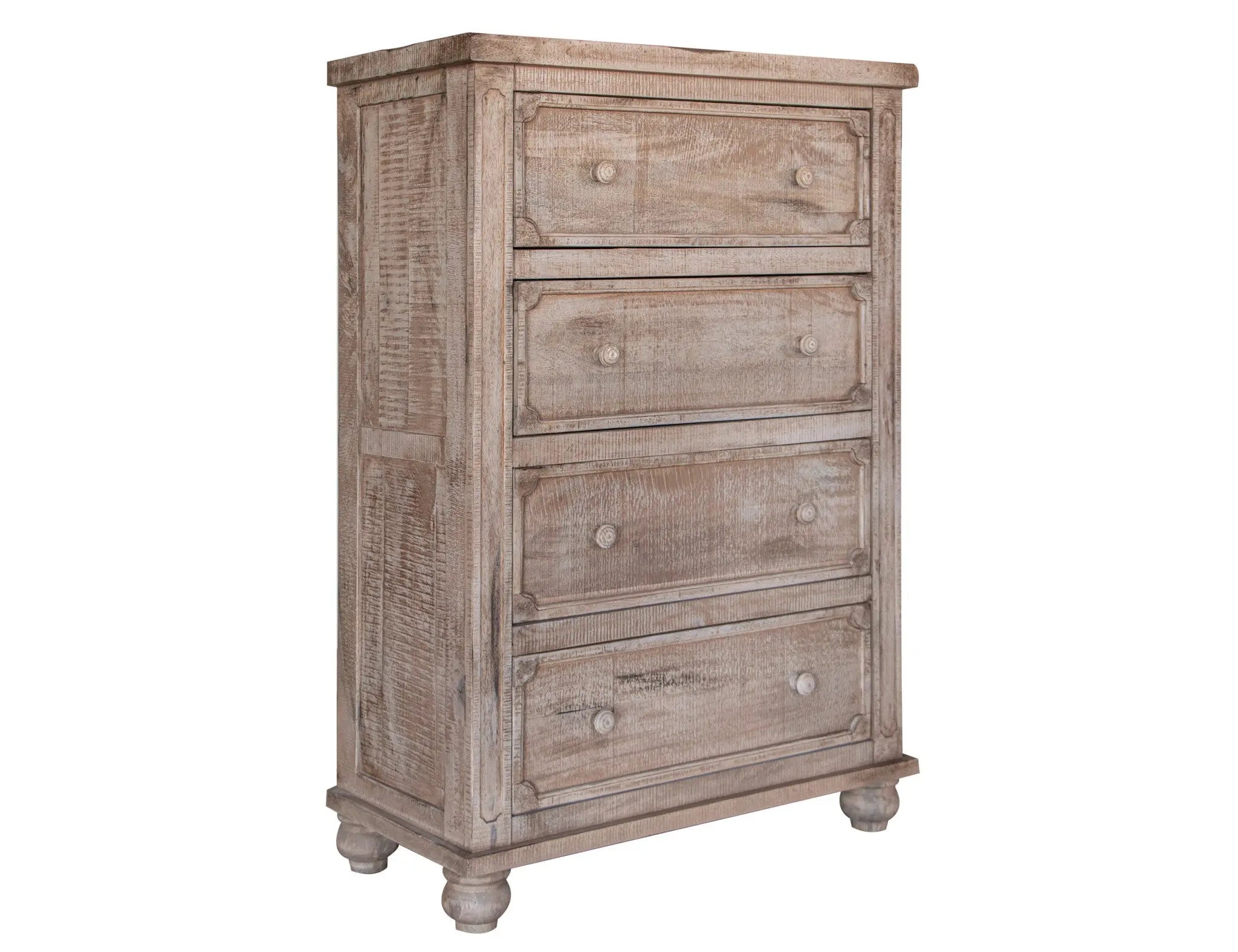 37" Natural Solid Wood Four Drawer Dresser Homeroots Bed & Bath