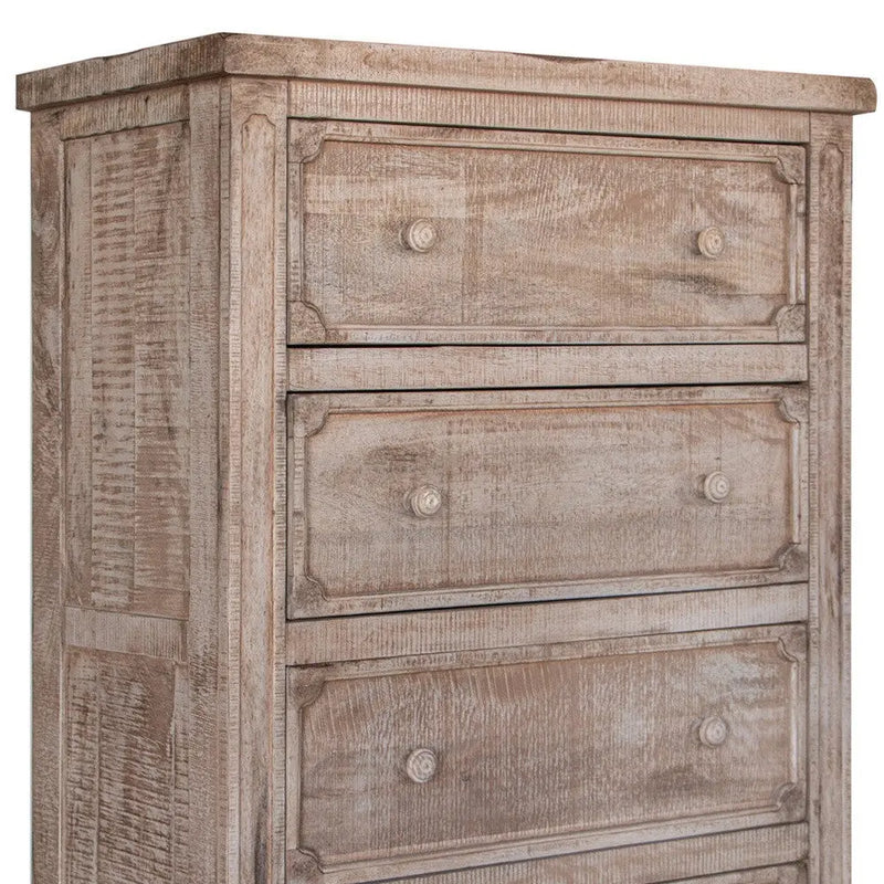37" Natural Solid Wood Four Drawer Dresser Homeroots Bed & Bath