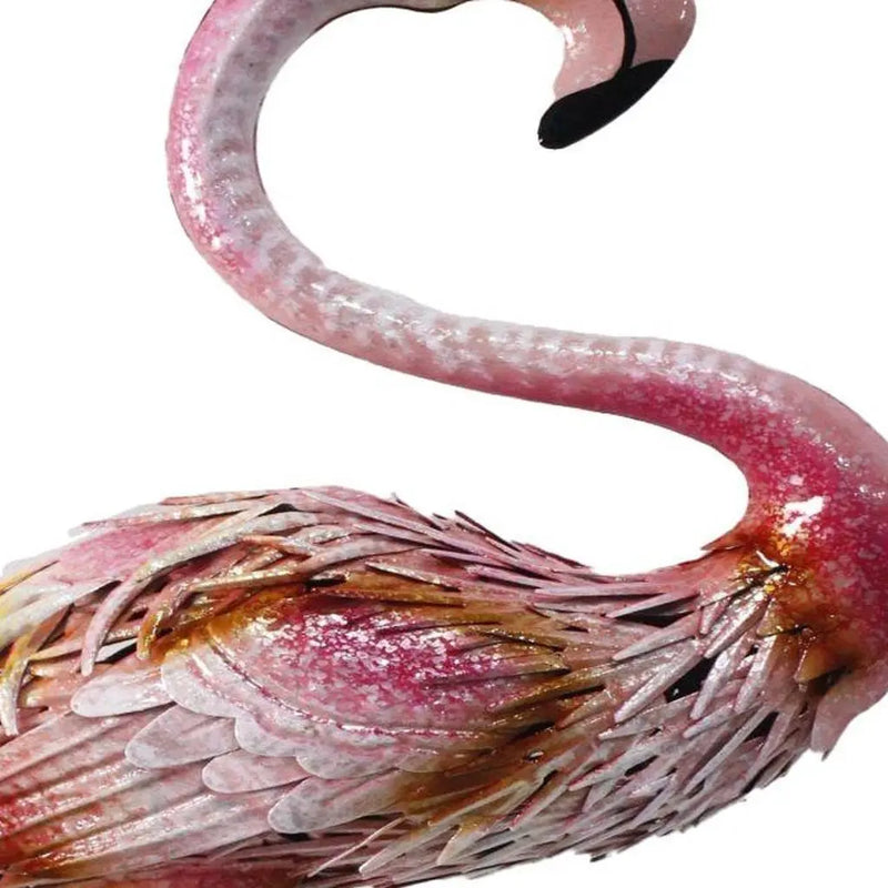 37" Pink And Yellow Metal Flamingo Garden Accents Accessories Homeroots Outdoor