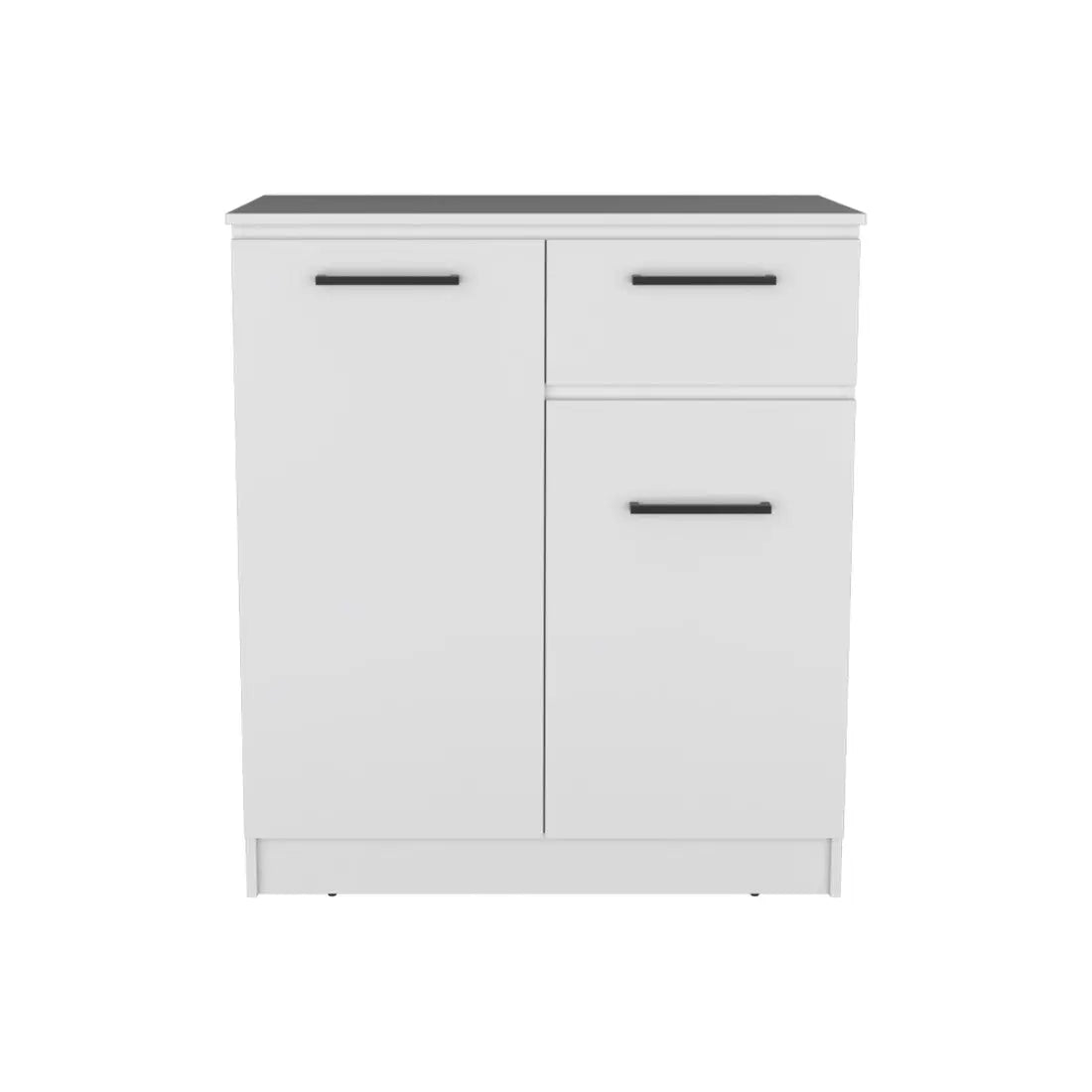 37" White Wood Accent Cabinet With Two Doors And One Drawer Homeroots Kitchen & Dining