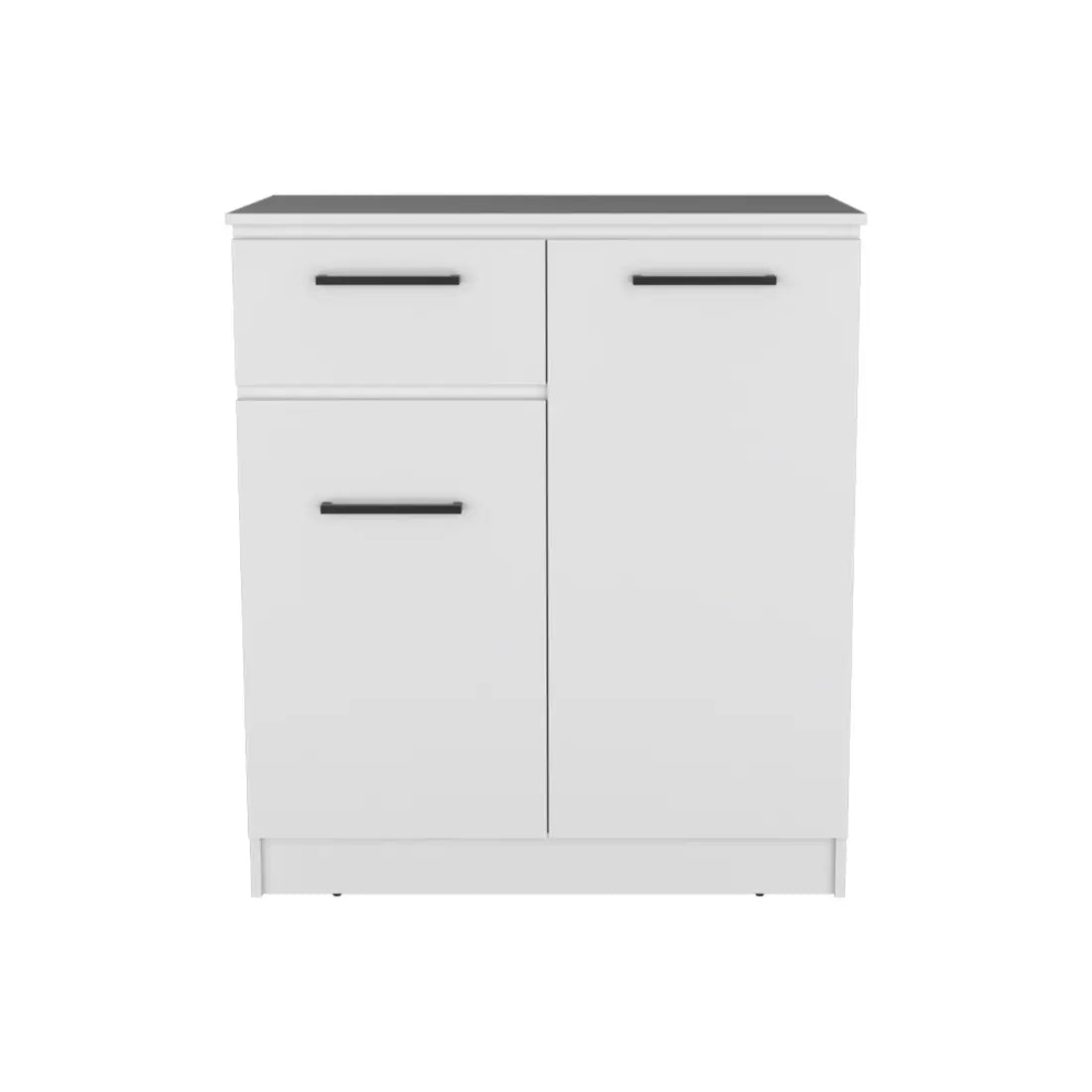 37" White Wood Accent Cabinet With Two Doors And One Drawer Homeroots Kitchen & Dining