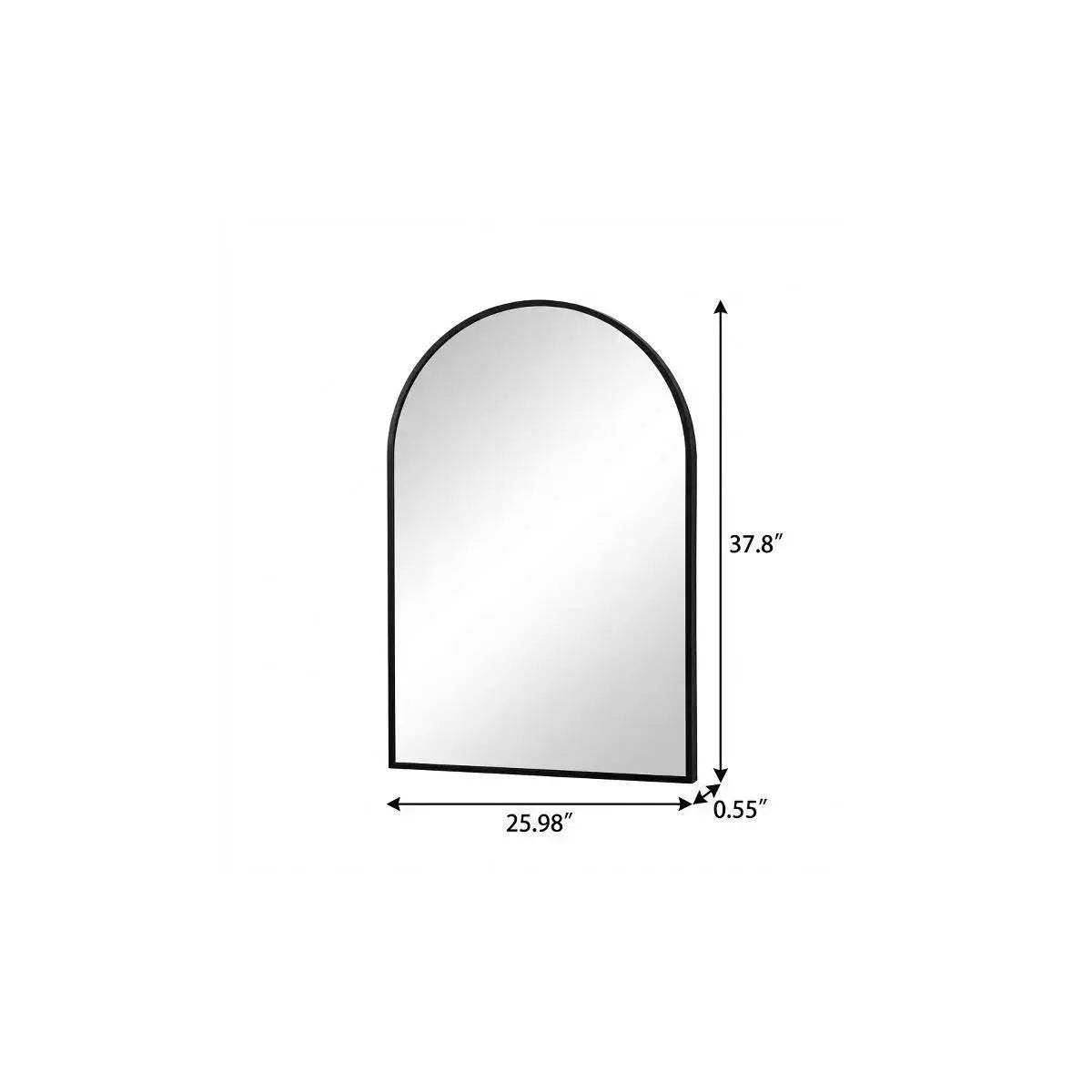 38" Black Aluminum Arch Framed Accent Mirror Homeroots Bed & Bath