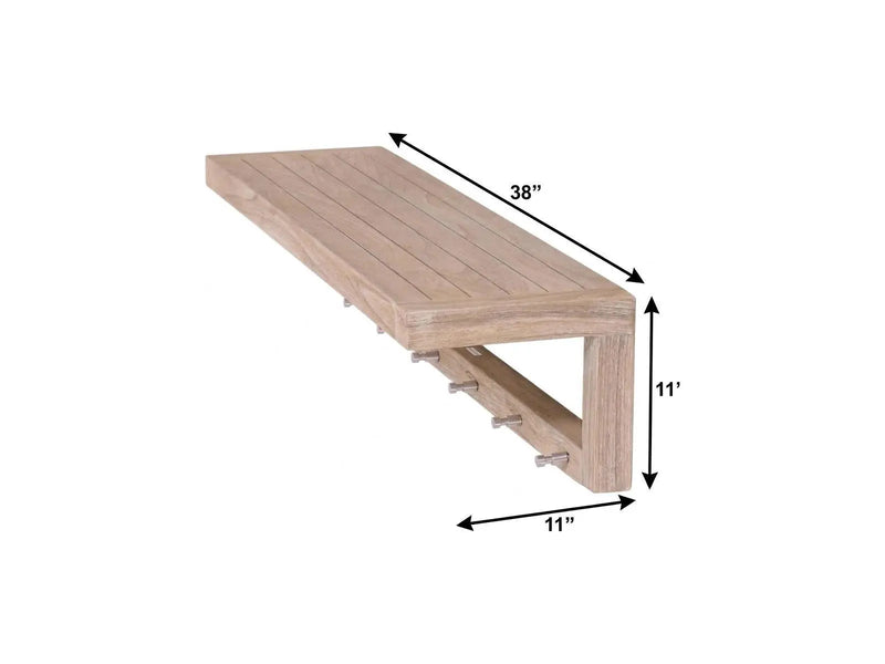 38" Brown Wood Wall Mounted Floating Shelf Homeroots Organization