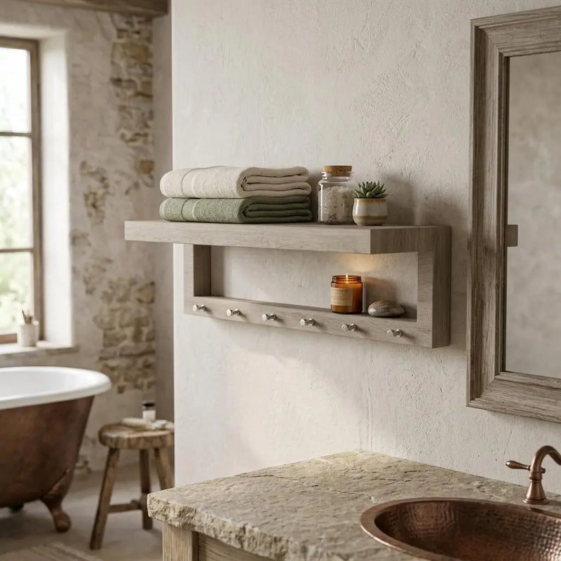 38" Brown Wood Wall Mounted Floating Shelf Homeroots Organization