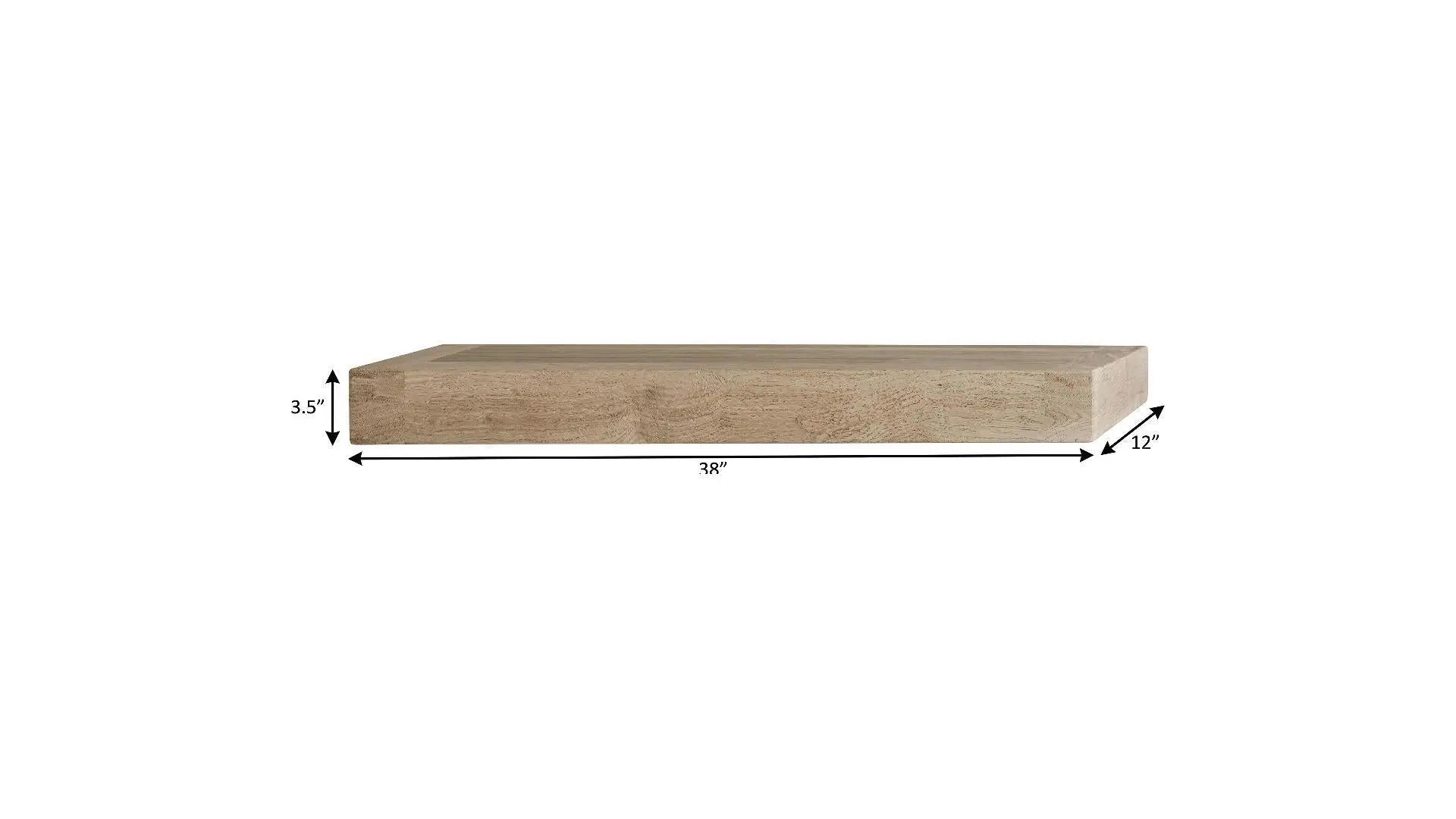 38" Brown Wood Wall Mounted Floating Shelf Homeroots Organization