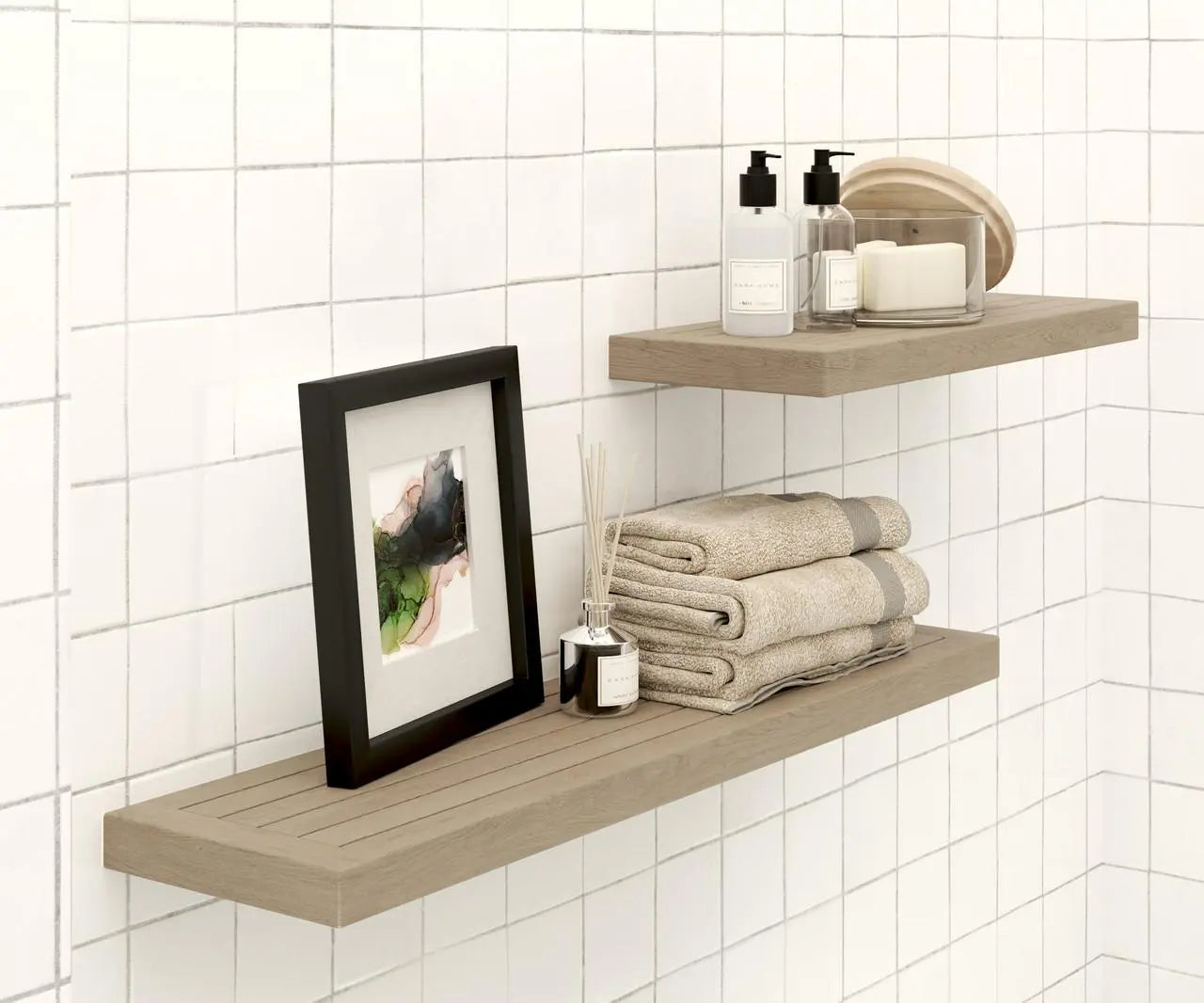 38" Brown Wood Wall Mounted Floating Shelf Homeroots Organization