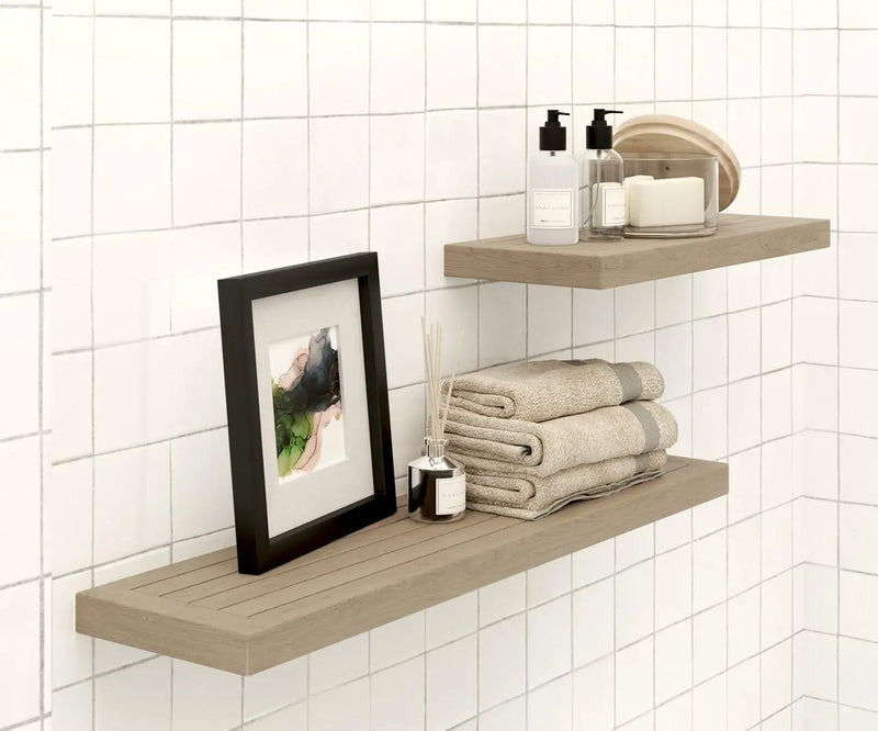 38" Brown Wood Wall Mounted Floating Shelf Homeroots Organization