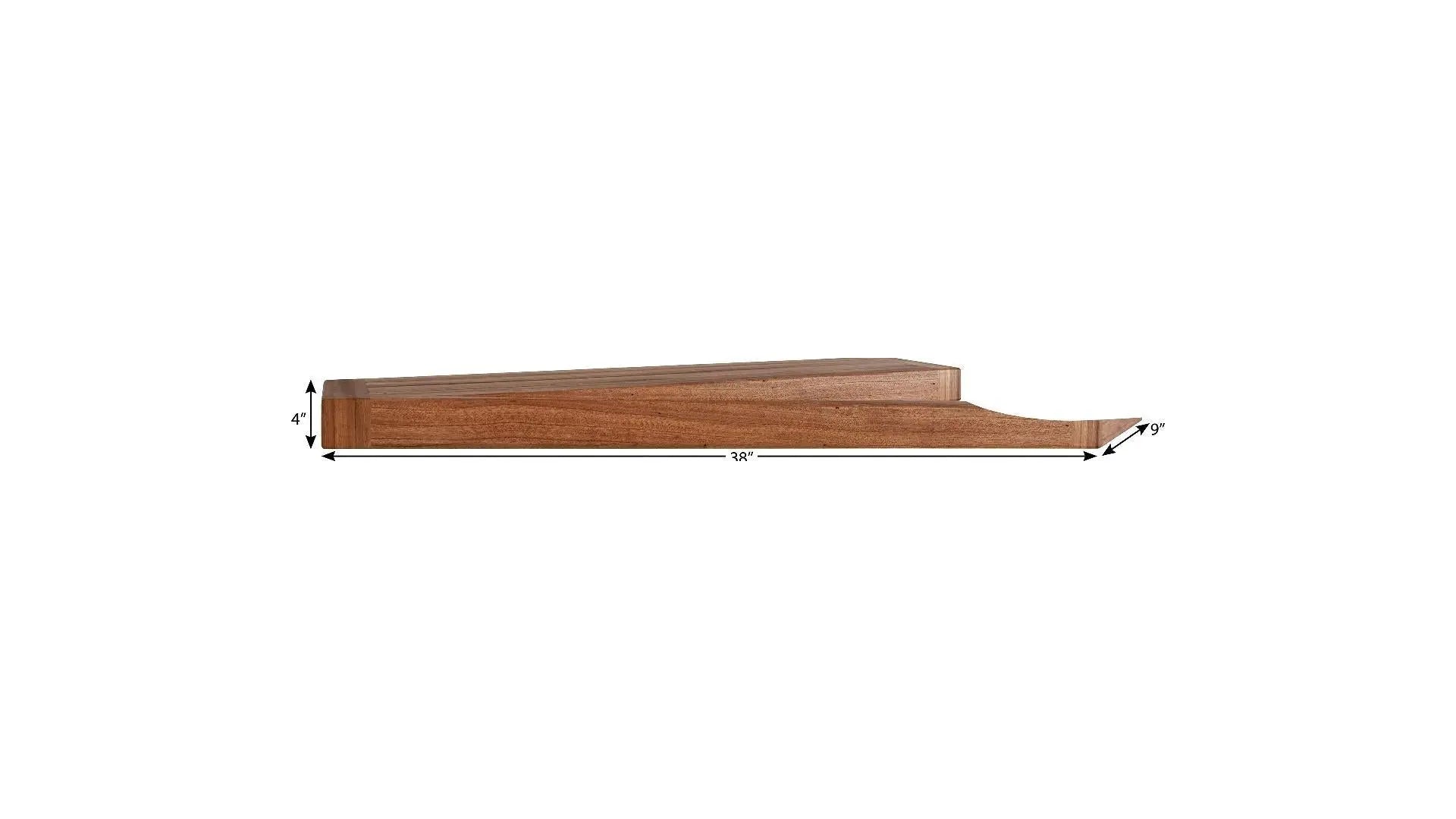38" Brown Wood Wall Mounted Floating Shelf Homeroots Organization