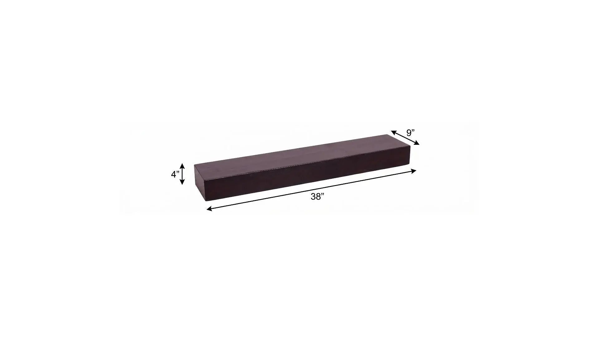 38" Espresso Wood Wall Mounted Floating Shelf Homeroots Organization
