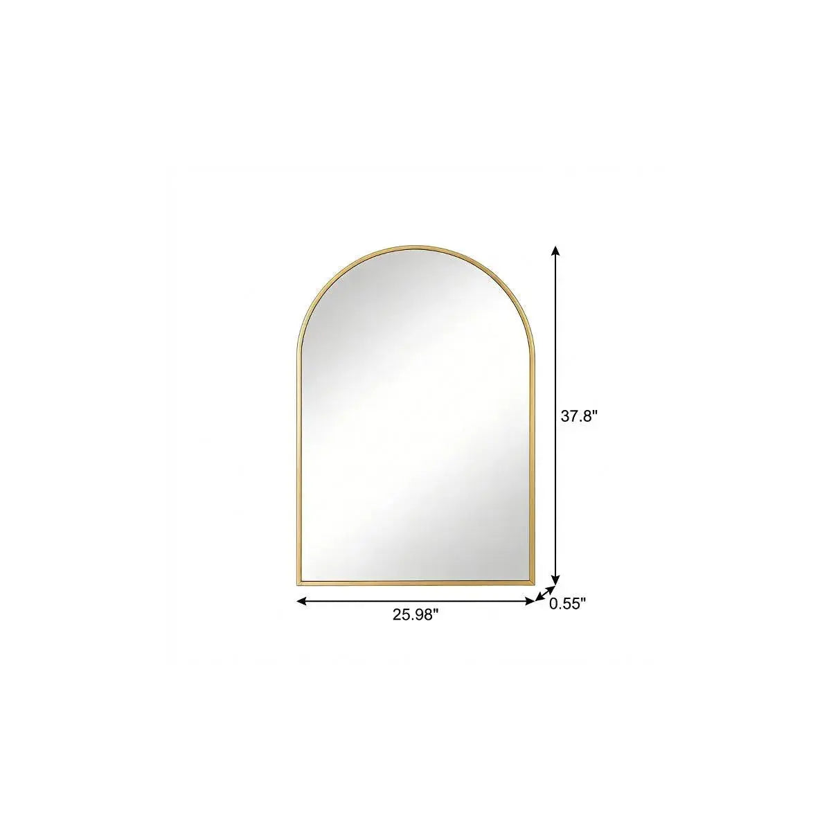 38" Gold Aluminum Arch Framed Accent Mirror Homeroots Bed & Bath