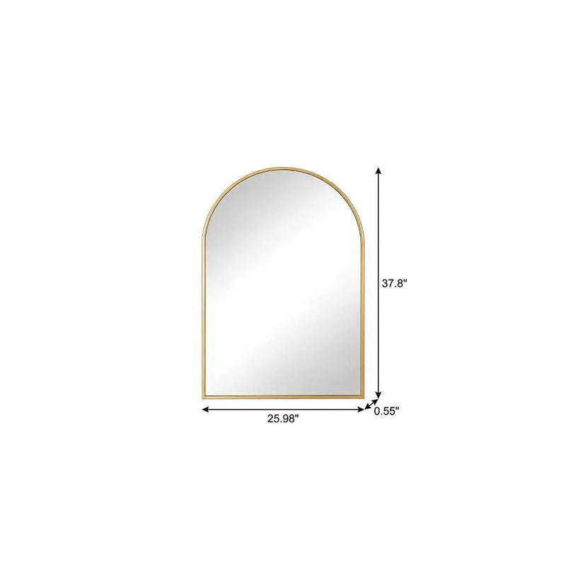 38" Gold Aluminum Arch Framed Accent Mirror Homeroots Bed & Bath