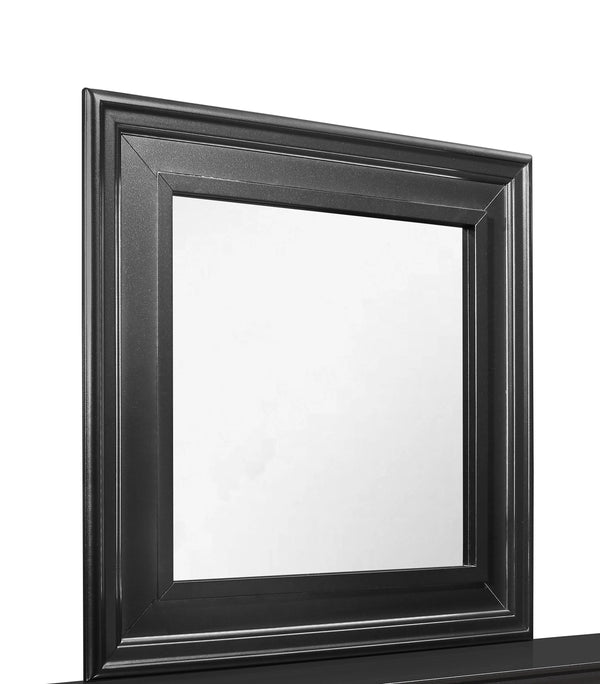38" Gray Square Wood Framed Accent Mirror Homeroots Bed & Bath