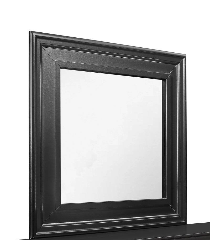 38" Gray Square Wood Framed Accent Mirror Homeroots Bed & Bath