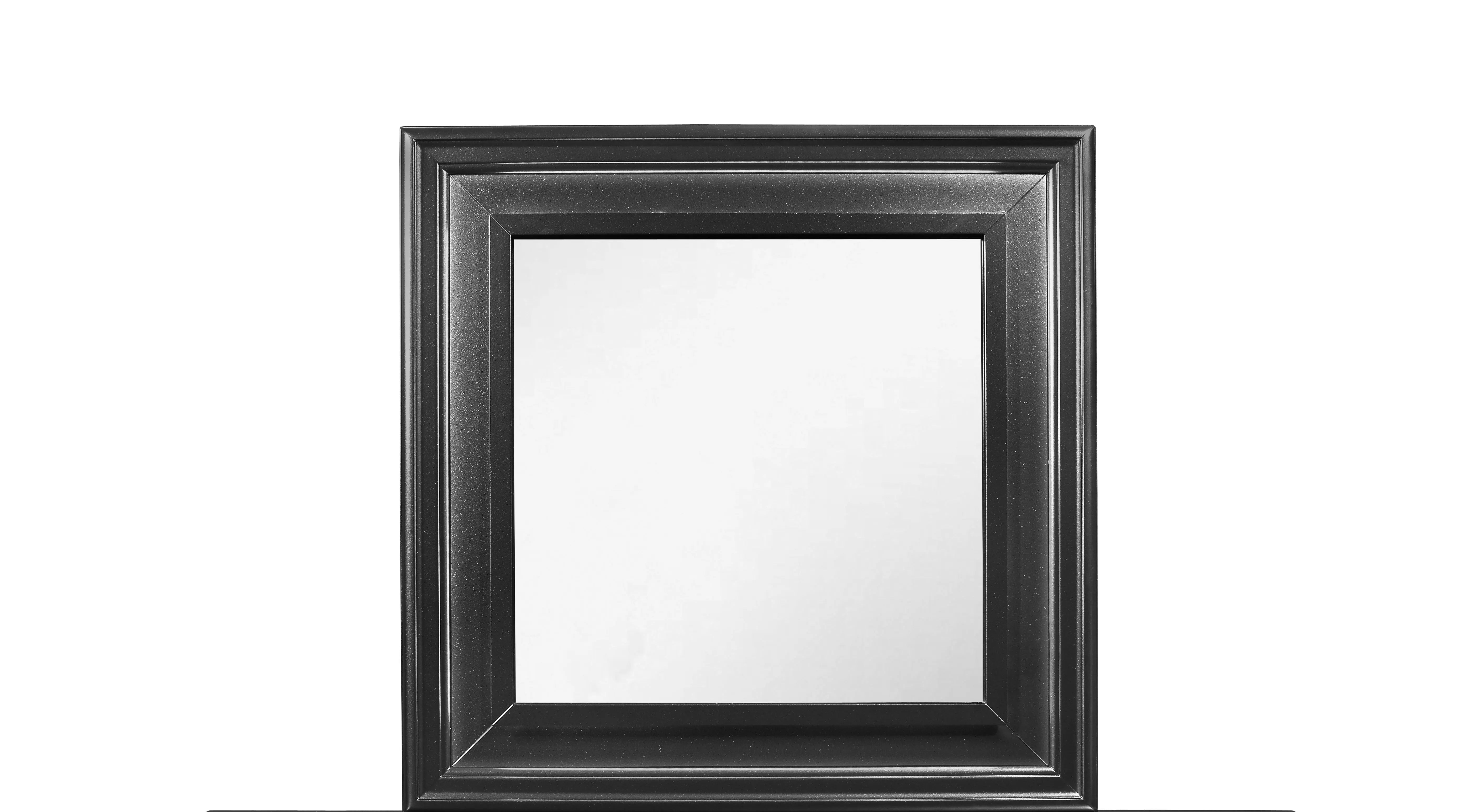38" Gray Square Wood Framed Accent Mirror Homeroots Bed & Bath