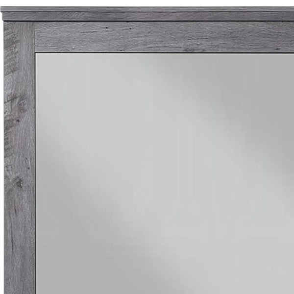 38" Square Wood Framed Mounted Dresser Mirror Homeroots Bed & Bath