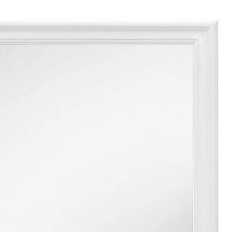 38" White Square Wood Framed Accent Mirror Homeroots Bed & Bath