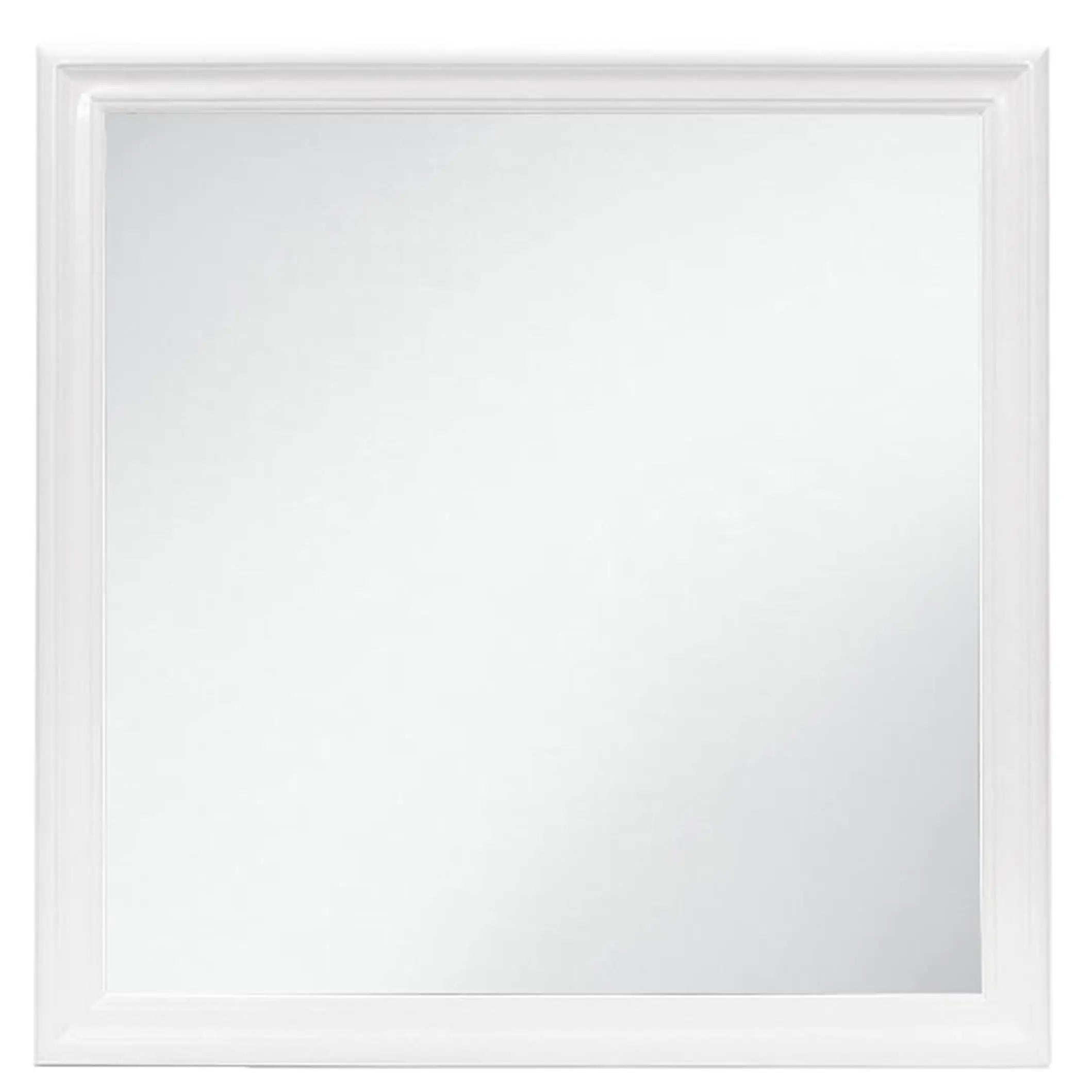 38" White Square Wood Framed Accent Mirror Homeroots Bed & Bath