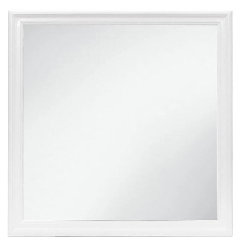 38" White Square Wood Framed Accent Mirror Homeroots Bed & Bath