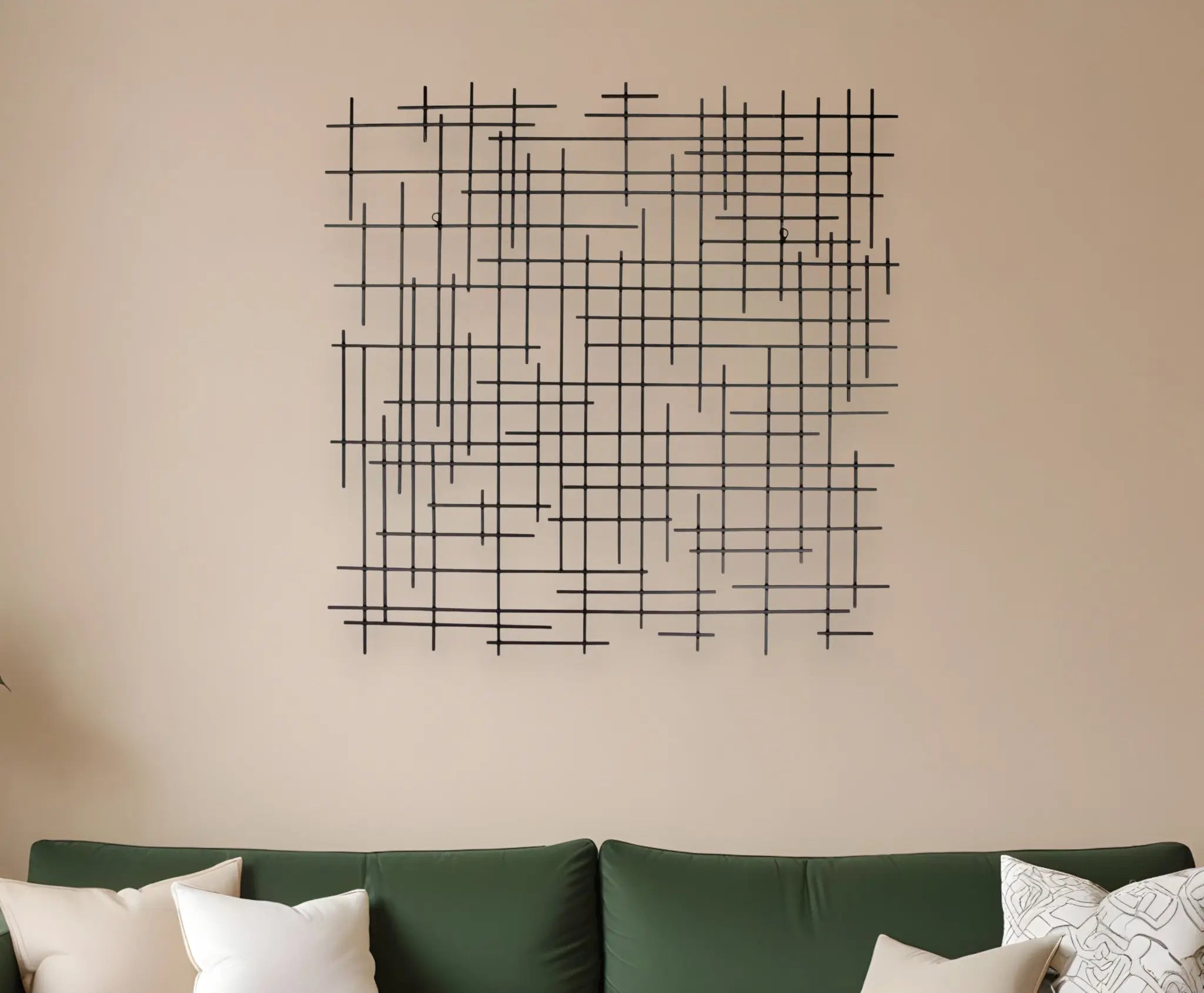 38" X 38" Black Geometric Metal Hanging Dimensional Sculpture Homeroots Home Decor