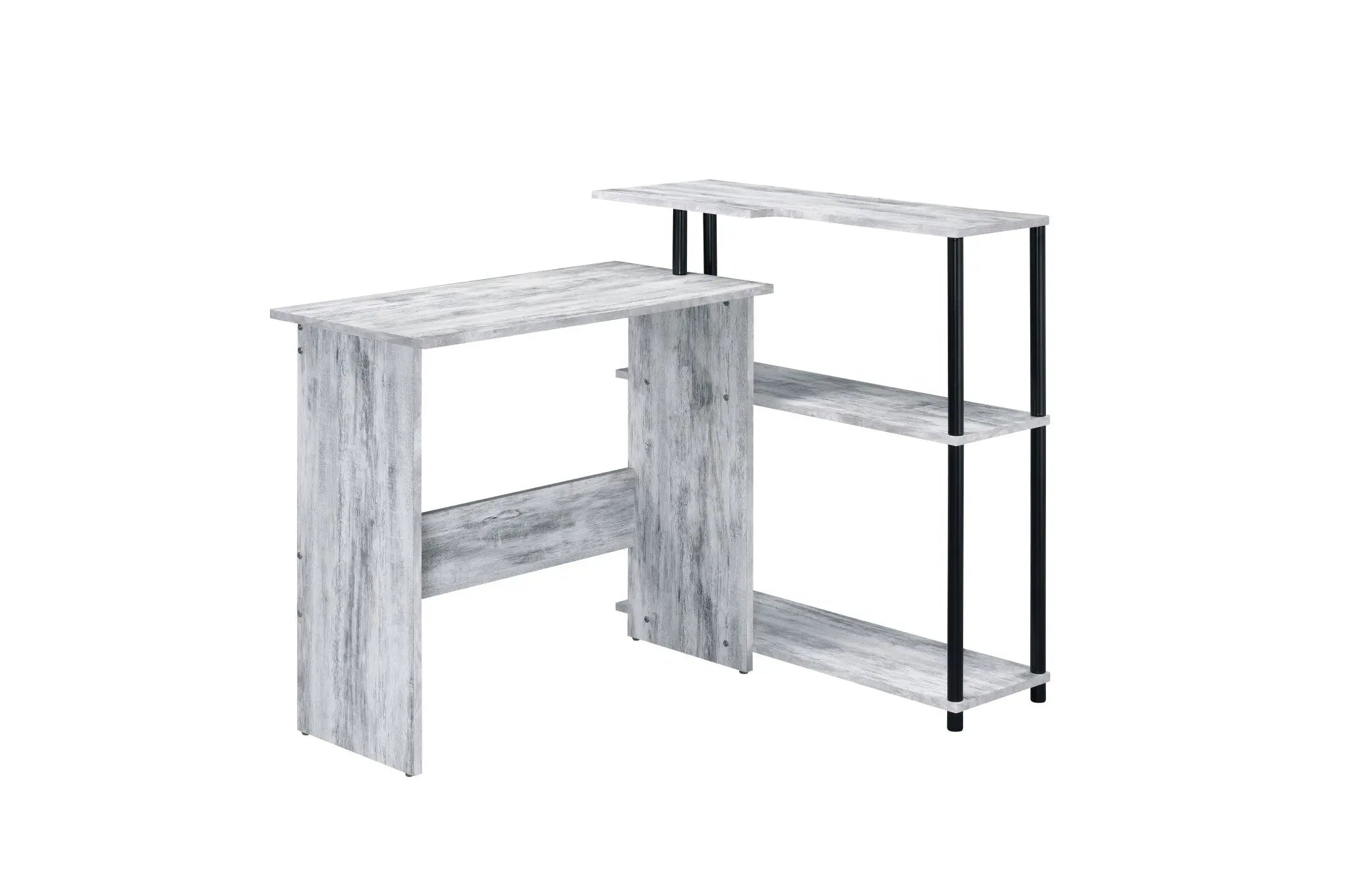 39" Antiqued White L Shape Writing Desk Homeroots Office