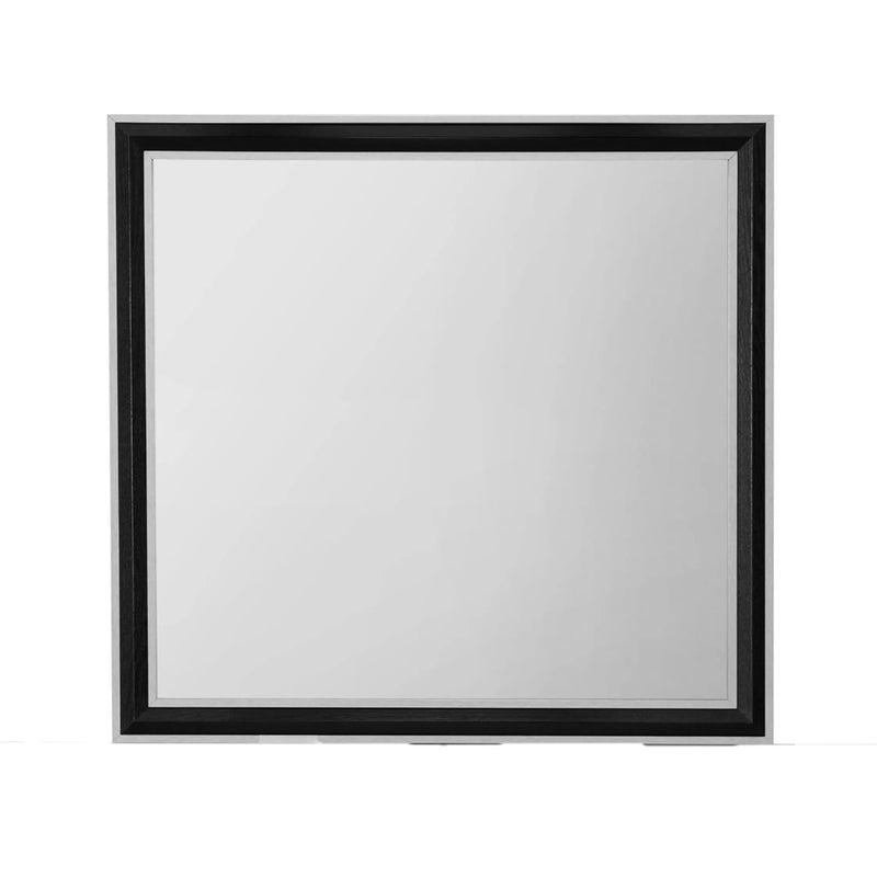 39" Black And Gray Wood Dresser Mount Framed Mirror Homeroots Bed & Bath