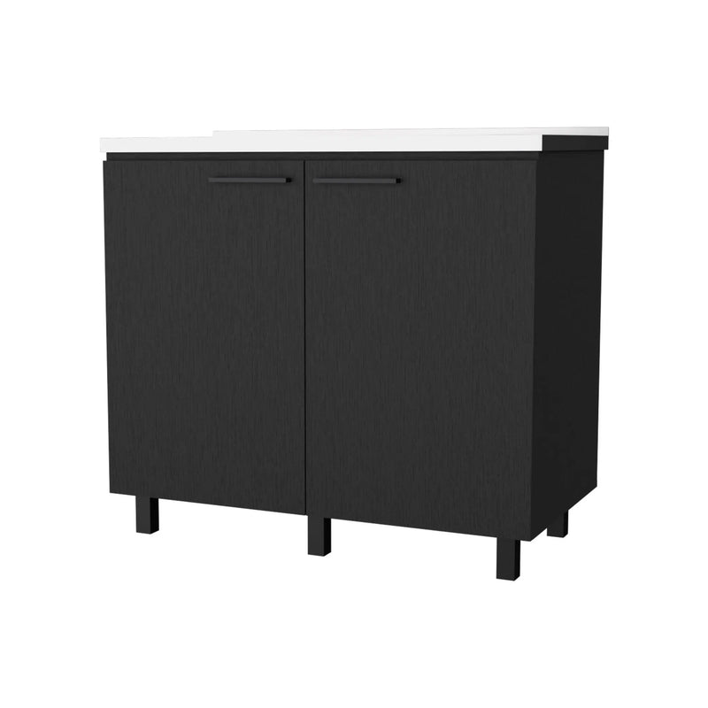39" Black And Silver Accent Cabinet With One Shelf Homeroots Kitchen & Dining